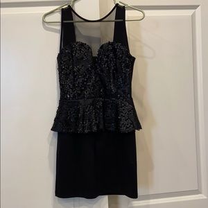 Black sequin peplum dress